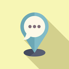 Poster - Support chat location service icon flat vector. Ai virtual help. Agent operator online
