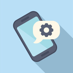 Poster - Online assistance digital dialog icon flat vector. Sound speech. Sign volume