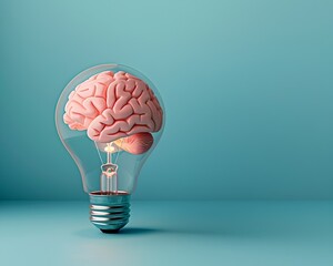 Poster - Stylized Brain Light Bulb Highlighting Creative Dialogue and Intellectual Potential