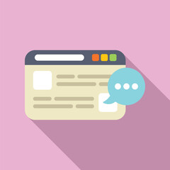 Poster - web site chat support icon flat vector. model assistance. contact help