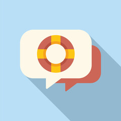 Poster - Fast support chat icon flat vector. Online app info. Agent hotline