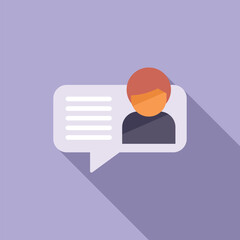 Poster - Help online support icon flat vector. Manual help. Chat center assist