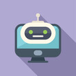 Modern ai bot support icon flat vector. Online chat. Work talk assistance