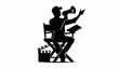 © Onn Tara - Silhouette of a film director on a white background.