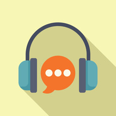 Poster - online call support icon flat vector. web volume. mobile audio model