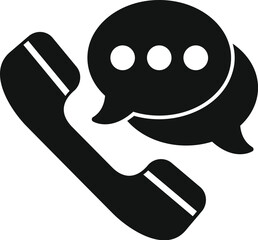 Poster - Call message support icon simple vector. Manual contact. Help communication