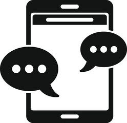 Poster - Smart online help icon simple vector. Support chat. Speech app info