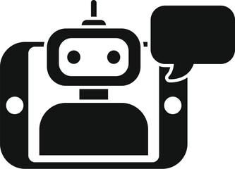 Poster - Smart online bot icon simple vector. Help chat sound. New mobile message