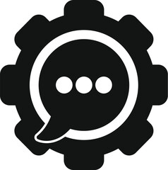 Poster - bot chat tech support icon simple vector. ai online help. info app work