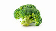 Large inflorescence of green broccoli on a white background