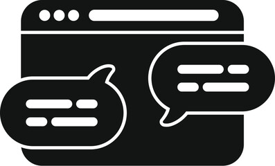 Poster - Online agent help icon simple vector. Support chat app. Model web dialog
