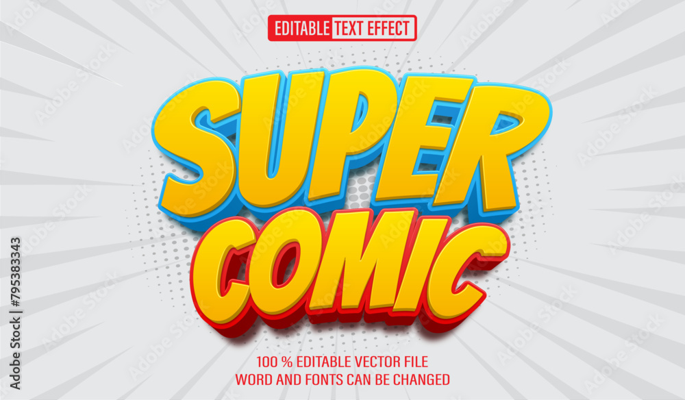 Editable 3d text style effect - Super Hero Comic text effect Template ...