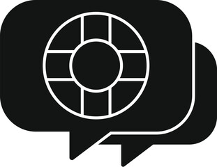 Poster - fast support chat icon simple vector. online app info. agent hotline