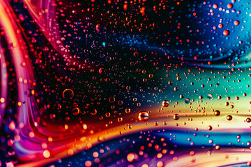 Wall Mural - abstract flowing fluid light particles colorful spectrum smooth curve on black background in concept