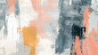 Abstract Expressionist Acrylic Brush Strokes in Coral and Slate Gray on Canvas for Contemporary Decor