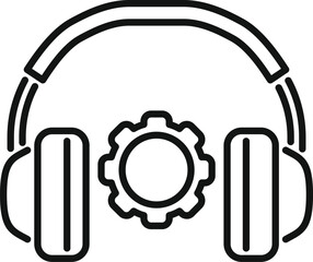 Poster - support chat call tech icon outline vector. support fix. help online app