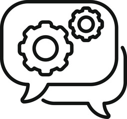 Poster - help gear chat support icon outline vector. online operator. bot ai help