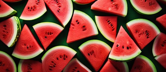 Sticker - Watermelon slices pattern on table