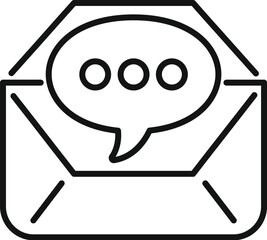 Poster - email support chat icon outline vector. online call center help. info app