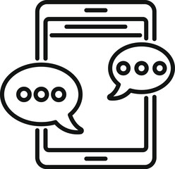 Poster - smart online help icon outline vector. support chat. speech app info