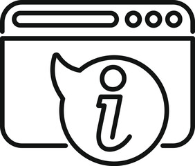 Poster - online web information help site icon outline vector. contact help support. social tech