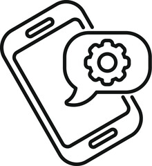 Poster - online assistance digital dialog icon outline vector. sound speech. sign volume