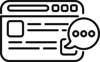 Poster - web site chat support icon outline vector. model assistance. contact help
