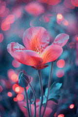 Poster - A pop art-inspired floral explosion, bright and bold, for a youthful and energetic vibe,