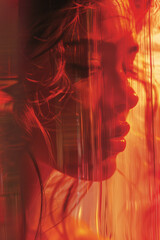 Poster - A sleek, glossy magazine page texture, reflecting light as though under a soft studio lamp,