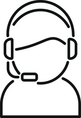 Poster - call center worker icon outline vector. online chat support. sound model day