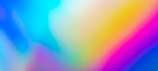 Wall Mural - abstract blur holographic rainbow foil iridescent panoramic background