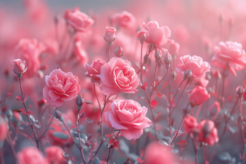 Poster - A uniform field of dusty rose, romantic and vintage, ideal for fashion or beauty content,