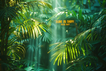 Poster - A vibrant gradient of tropical greens, from lime to forest, energizing and refreshing,