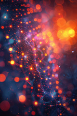 Fototapete - An abstract representation of a VPN network, secure tunnels and encrypted connections visualized,