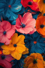 Poster - An abstract floral pattern, with exaggerated forms and vibrant colors for a modern twist,