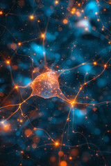 Poster - an ai brain interface, synaptic connections mapped out in a luminous, pulsating network,