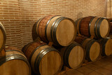 Fototapeta  - Bodega con barriles de vino.