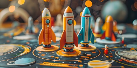Wall Mural - launching into the cosmos a thrilling space agency board game adventure