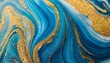abstract fluid art painting texture blue and gold colors ai