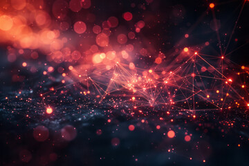 Poster - A dynamic visualization of internet traffic, lines and pulses moving rhythmically across a dark background,