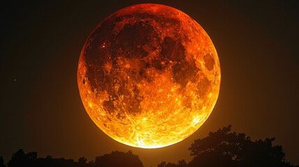 Wall Mural - eclipse: a photo of a total lunar eclipse, showing the moon