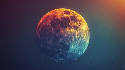 Wall Mural - eclipse: an illustration of a lunar eclipse, with the moon passing through the earth's shadow