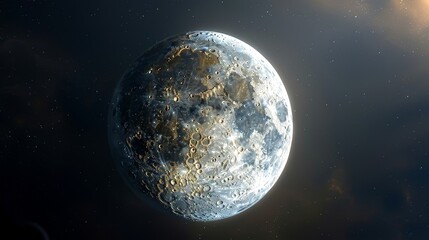 Wall Mural - moon: a 3d representation of the moon in its gibbous phase, showing a large portion