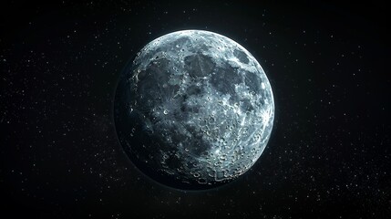 Wall Mural - moon: a 3d visualization of the moon's waning phase