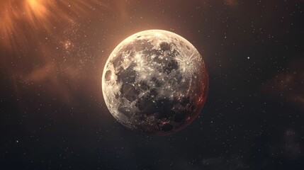 Wall Mural - moon: a dramatic illustration of a lunar eclipse, showing the moon partially obscured by earth's sha