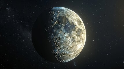 Wall Mural - moon: an artistic illustration of the moon in its waxing gibbous phase