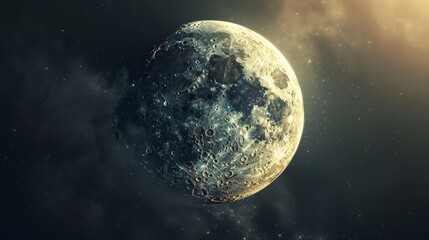 Wall Mural - moon: an artistic photo of a lunar eclipse, showing the moon partially