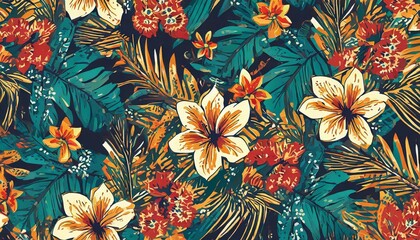 Sticker - seamless pattern of shirt hawaii style