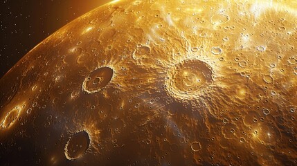Wall Mural - Planet: A 3D visualization of Mercury, showcasing its cratered surface and proximity to the Sun