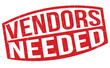 Vendors needed grunge rubber stamp